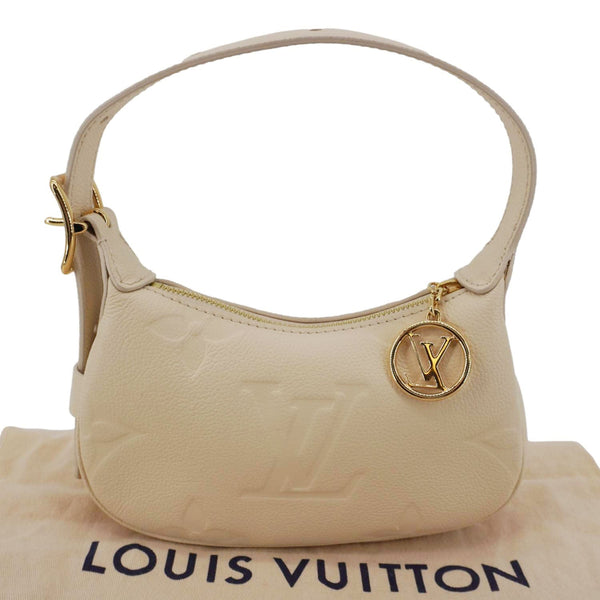 LOUIS VUITTON Moon Mini Monogram Empreinte Leather Hobo Bag Off White