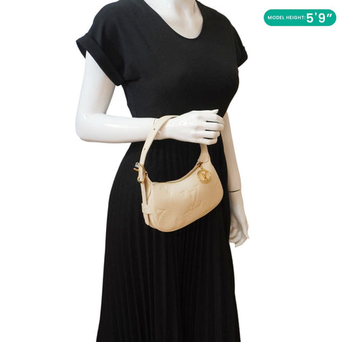 LOUIS VUITTON Moon Mini Monogram Empreinte Leather Hobo Bag Off White