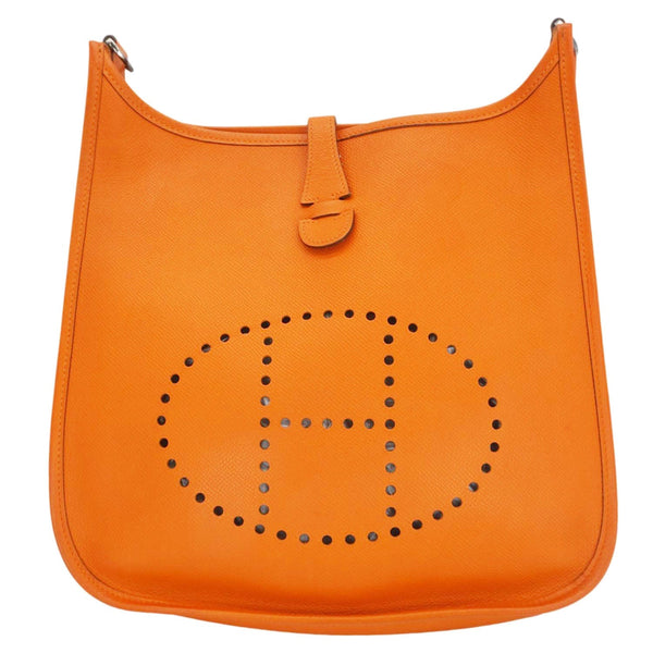 HERMES Evelyne PM Leather Crossbody Bag Orange