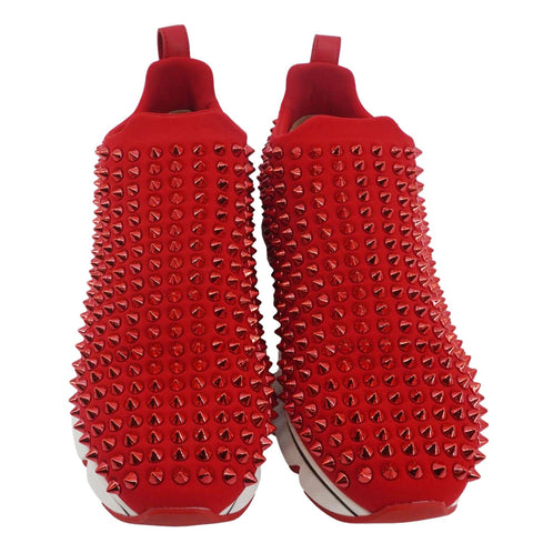 CHRISTIAN LOUBOUTIN Spike Sock Sneakers Red Size US 6
