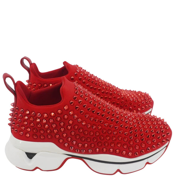 CHRISTIAN LOUBOUTIN Spike Sock Sneakers Red Size US 6
