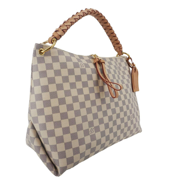 LOUIS VUITTON Beaubourg MM Damier Azur Shoulder Bag Rose Ballerine
