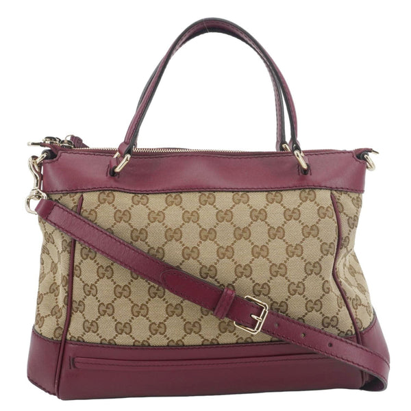 GUCCI Mayfair GG Canvas Tote Crossbody Bag Maroon 269894