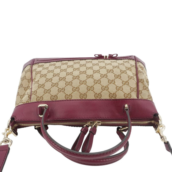 GUCCI Mayfair GG Canvas Tote Crossbody Bag Maroon 269894