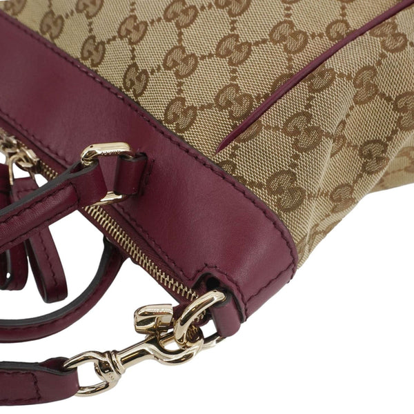 GUCCI Mayfair GG Canvas Tote Crossbody Bag Maroon 269894