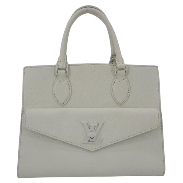 LOUIS VUITTON Lockme PM Monochrome Soft Calfskin Leather Tote Bag White