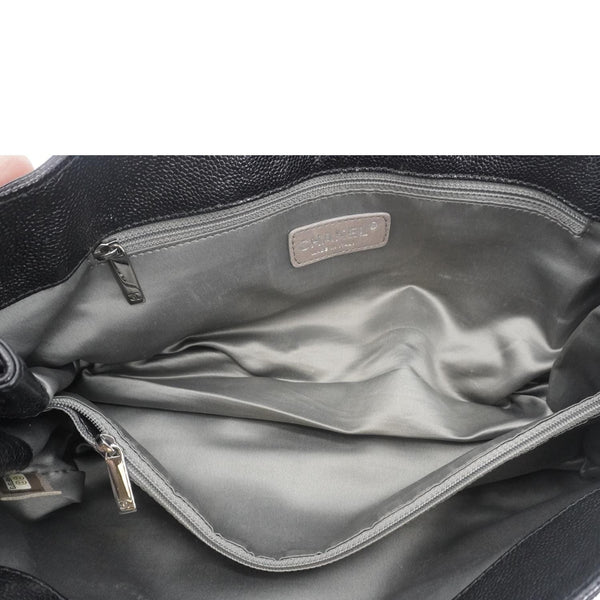 CHANEL Pocket in The City Caviar Leather Shoulder Bag Black