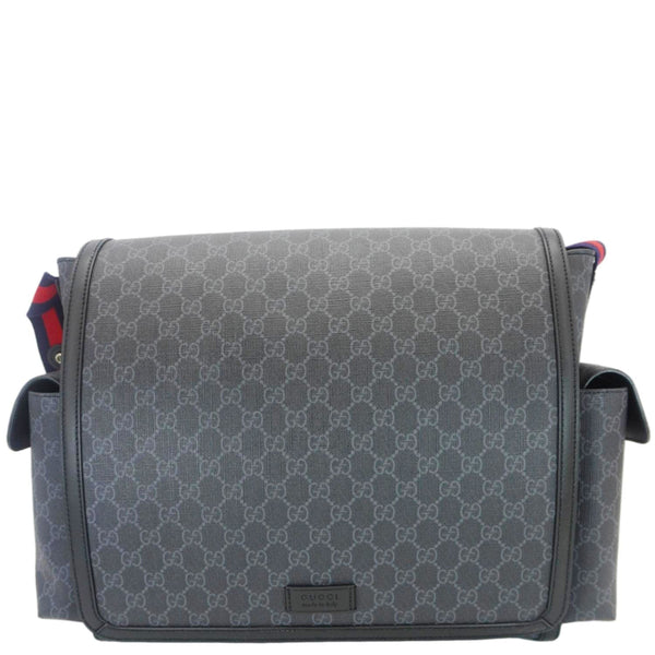 GUCCI Diaper GG Supreme Canvas Messenger Bag Black 495909