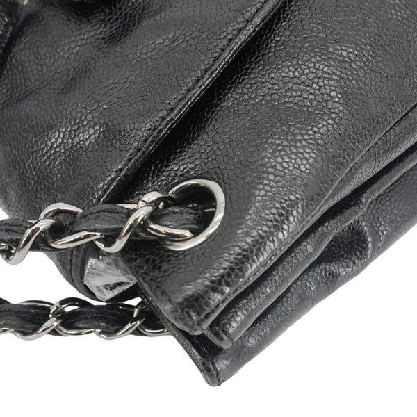CHANEL Pocket in The City Caviar Leather Shoulder Bag Black