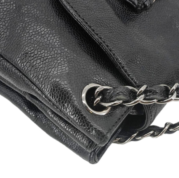 CHANEL Pocket in The City Caviar Leather Shoulder Bag Black