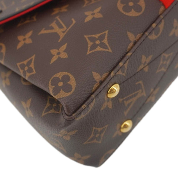 LOUIS VUITTON Georges BB Monogram Canvas Shoulder Bag Coquelicot Peach