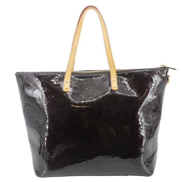 LOUIS VUITTON Bellevue Vernis Leather Tote Bag Burgundy