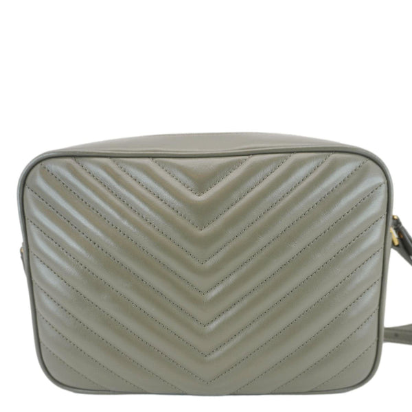 YVES SAINT LAURENT Lou Camera Monogram Leather Shoulder Bag Gray