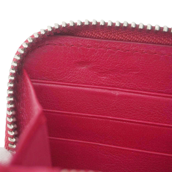 CHRISTIAN DIOR Lady Dior Patent Leather Zippy Wallet Red