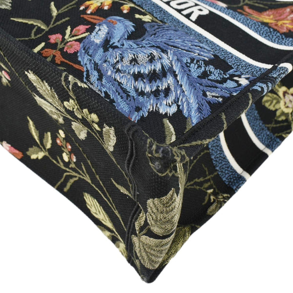 CHRISTIAN DIOR Book Embroidery Canvas Tote Bag Multicolor