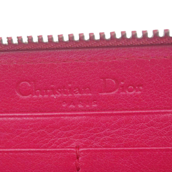 CHRISTIAN DIOR Lady Dior Patent Leather Zippy Wallet Red