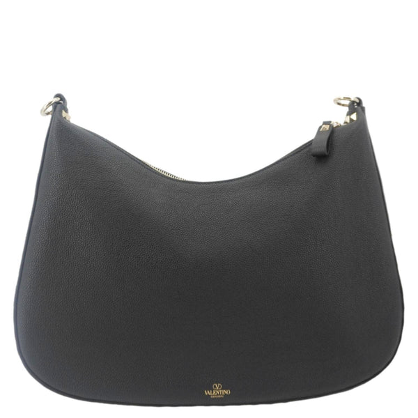 VALENTINO Garavani Rockstud Leather Hobo Bag Black