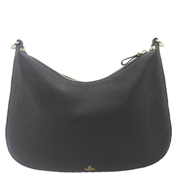 VALENTINO Garavani Rockstud Leather Hobo Bag Black