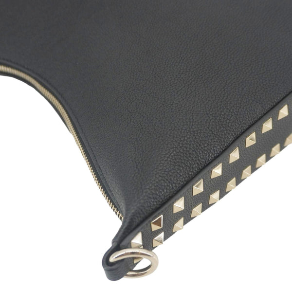 VALENTINO Garavani Rockstud Leather Hobo Bag Black