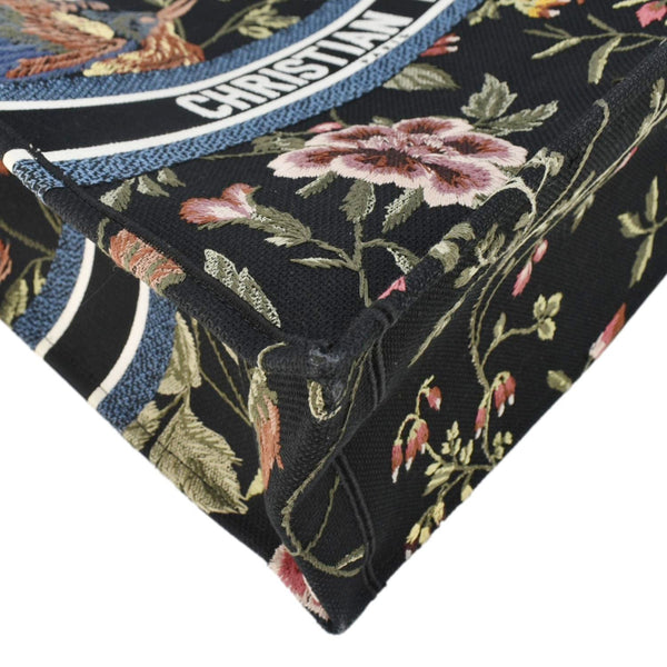 CHRISTIAN DIOR Book Embroidery Canvas Tote Bag Multicolor