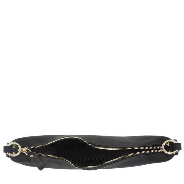 VALENTINO Garavani Rockstud Leather Hobo Bag Black