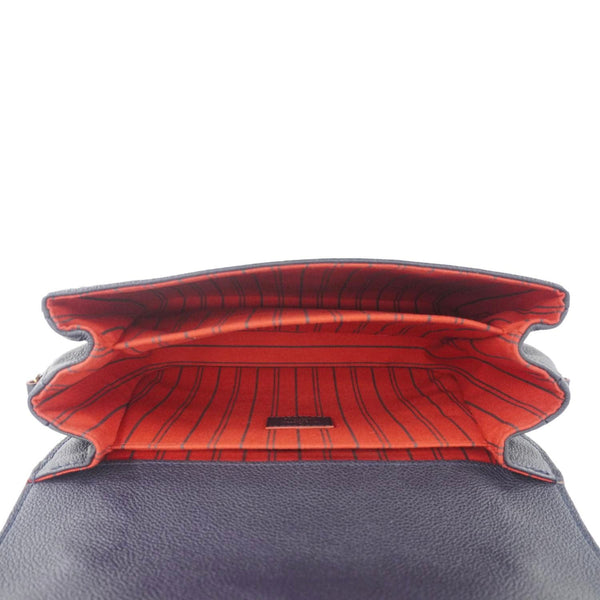 LOUIS VUITTON Metis Pochette Empreinte Leather Crossbody Bag Navy Blue