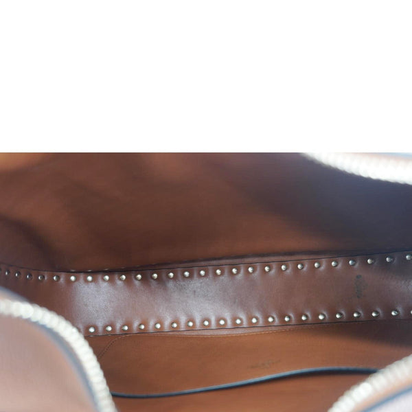 VALENTINO Garavani Rockstud Leather Hobo Bag Brown