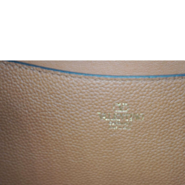 VALENTINO Garavani Rockstud Leather Hobo Bag Brown