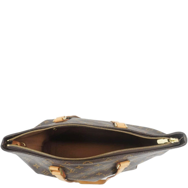 LOUIS VUITTON Cabas Mezzo Monogram Canvas Tote Bag Brown