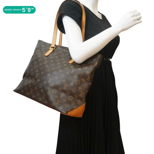 LOUIS VUITTON Cabas Mezzo Monogram Canvas Tote Bag Brown