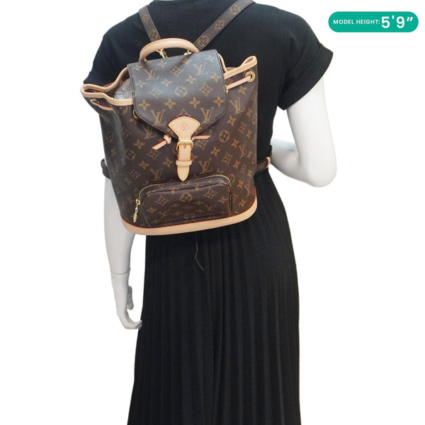 LOUIS VUITTON Montsouris Monogram Canvas Backpack Brown