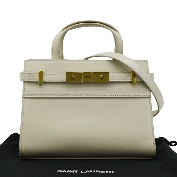 YVES SAINT LAURENT Manhattan Leather Shopper Tote Bag Beige