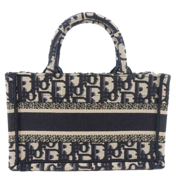 CHRISTIAN DIOR Book Mini Oblique Embroidery Canvas Shoulder Bag Blue