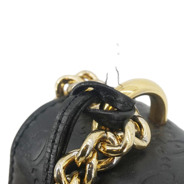 GUCCI Padlock Medium Leather Chain Shoulder Bag Black 409486