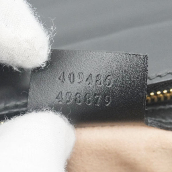 GUCCI Padlock Medium Leather Chain Shoulder Bag Black 409486