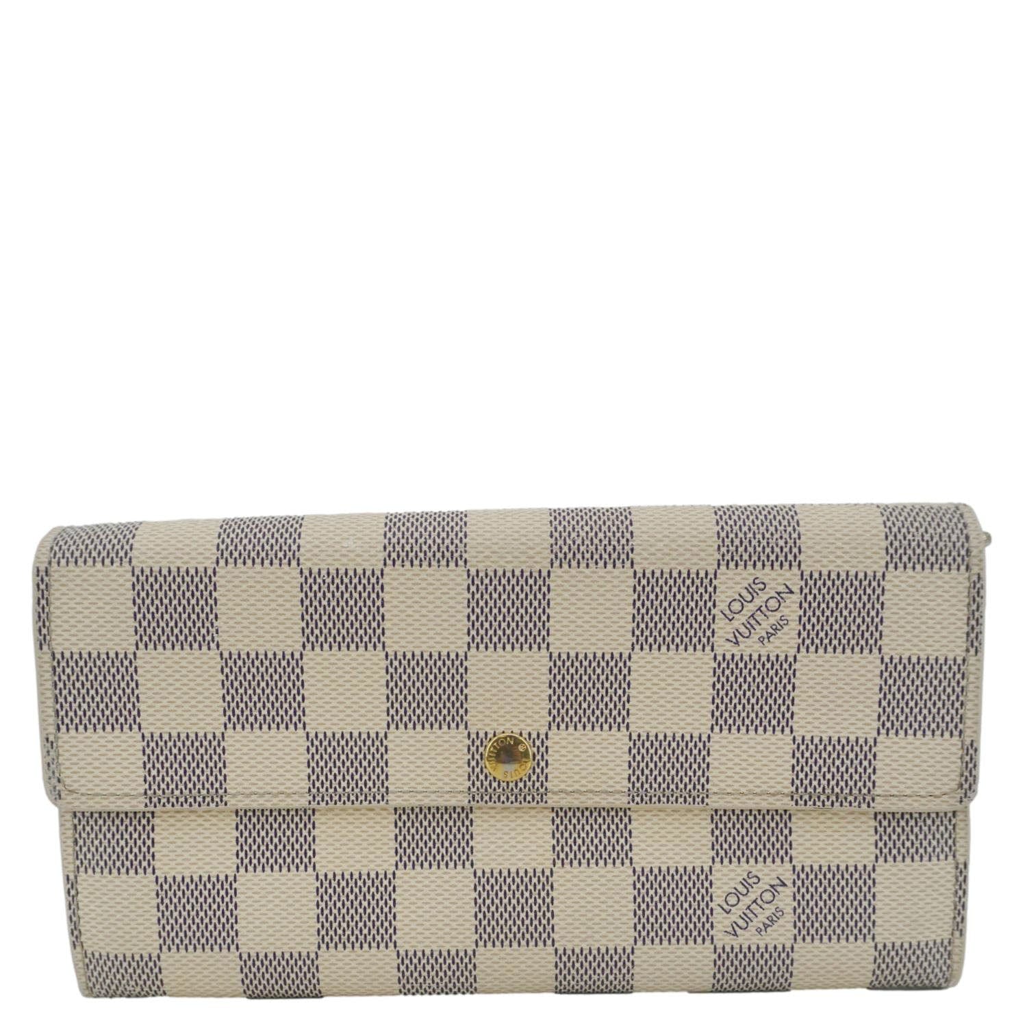 LOUIS VUITTON Porte Tresor Damier Azur Wallet White