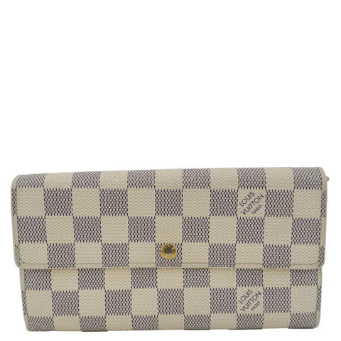 LOUIS VUITTON Porte Tresor Damier Azur Wallet White