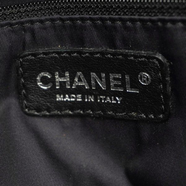 CHANEL Paris Biarritz Quilted Coated Canvas Grand Shopping Tote Bag Black