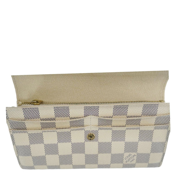 LOUIS VUITTON Porte Tresor Damier Azur Wallet White