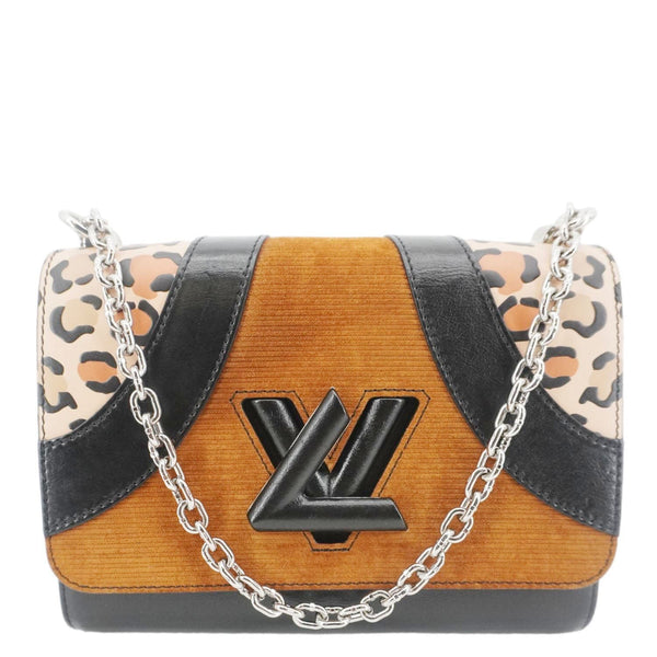 LOUIS VUITTON Twist Leopard Wild Printed Leather Crossbody Bag Multicolor
