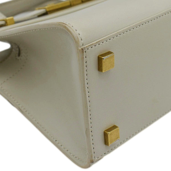 YVES SAINT LAURENT Manhattan Leather Shopper Tote Bag Beige