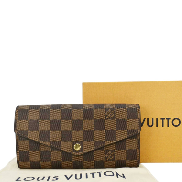 LOUIS VUITTON Sarah Damier Ebene Wallet Brown