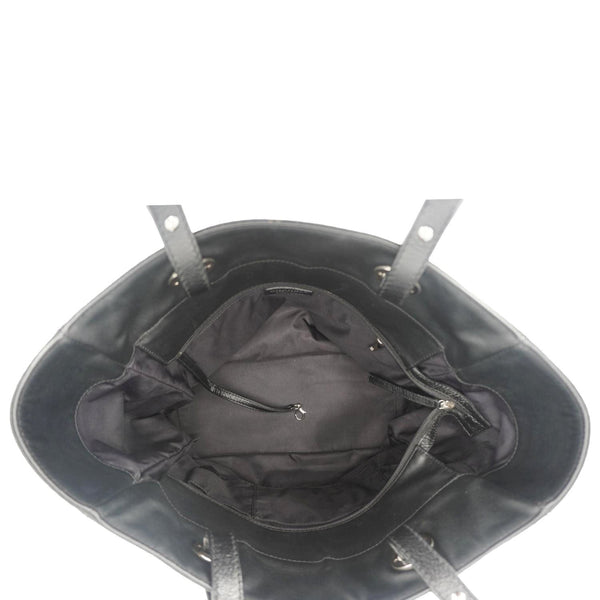 CHANEL Paris Biarritz Quilted Coated Canvas Grand Shopping Tote Bag Black