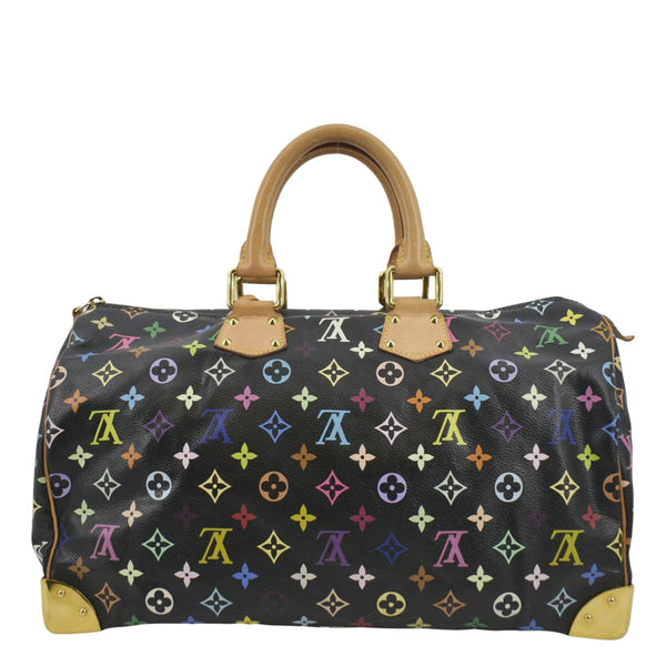 LOUIS VUITTON Speedy 40 Monogram Multicolor Satchel Bag Black