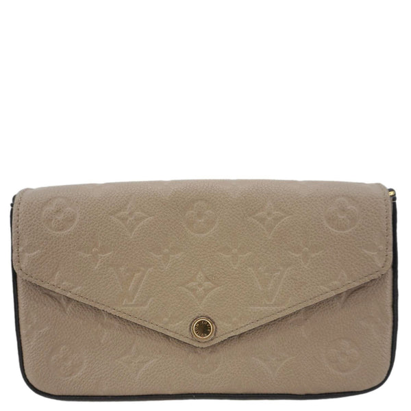 LOUIS VUITTON Felicie Pochette Monogram Empreinte Crossbody Bag Tourterelle Beige