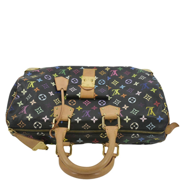 LOUIS VUITTON Speedy 40 Monogram Multicolor Satchel Bag Black