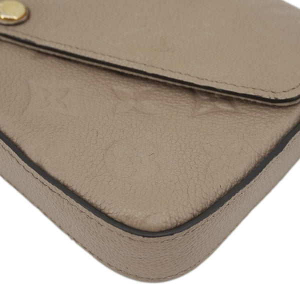LOUIS VUITTON Felicie Pochette Monogram Empreinte Crossbody Bag Tourterelle Beige