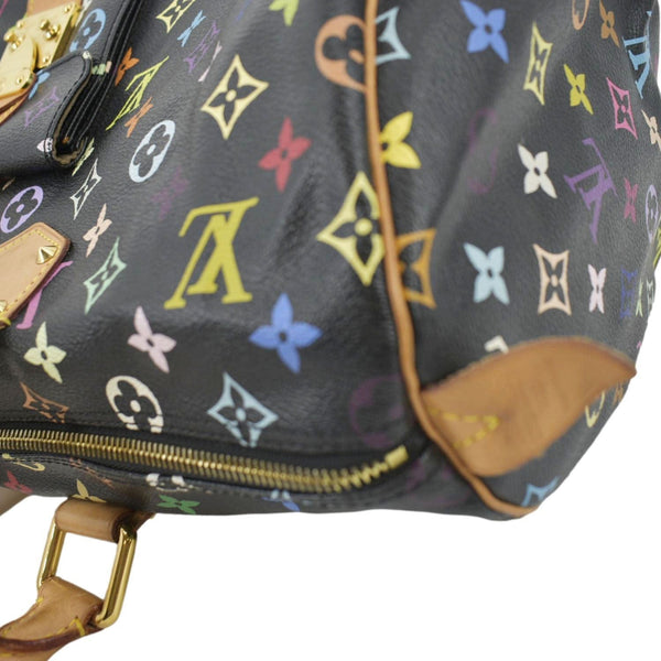 LOUIS VUITTON Speedy 40 Monogram Multicolor Satchel Bag Black