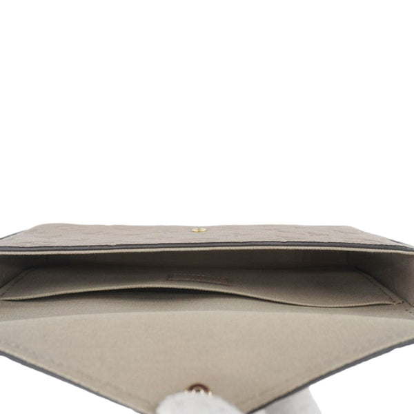 LOUIS VUITTON Felicie Pochette Monogram Empreinte Crossbody Bag Tourterelle Beige