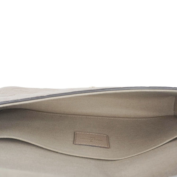 LOUIS VUITTON Felicie Pochette Monogram Empreinte Crossbody Bag Tourterelle Beige